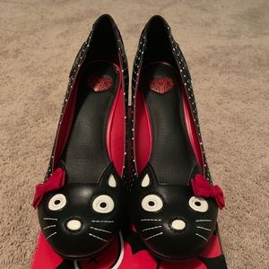 T.U.K polka dot kitty heels